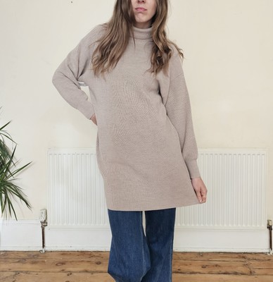 ARITZIA Babaton 100% Merino Longline Pullover High Neck XS oversized gerippt Stretch