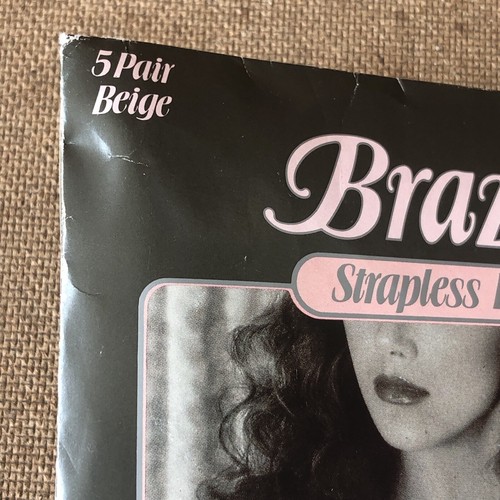 Vintage 1991 Backless Strapless Bra Beige Bust Size C-Cup New 5 Pair Pack Braza - Picture 9 of 9