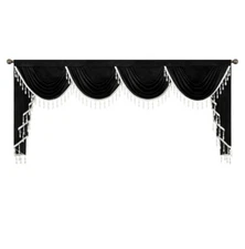 VOGOL Super Wide European Style Valances, 110 Inches Wide Waterfall Valance