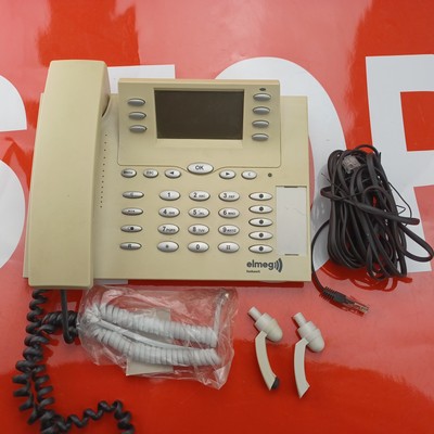 1+elmeg  CS 410 U  CS410U Up0 Systemtelefon leicht vergilbt beige weiß