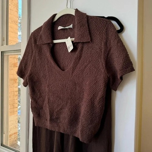 NWT Free People Nolan Sweater Set Pants Polo Sweater Matching Two Piece Small - Picture 6 of 14