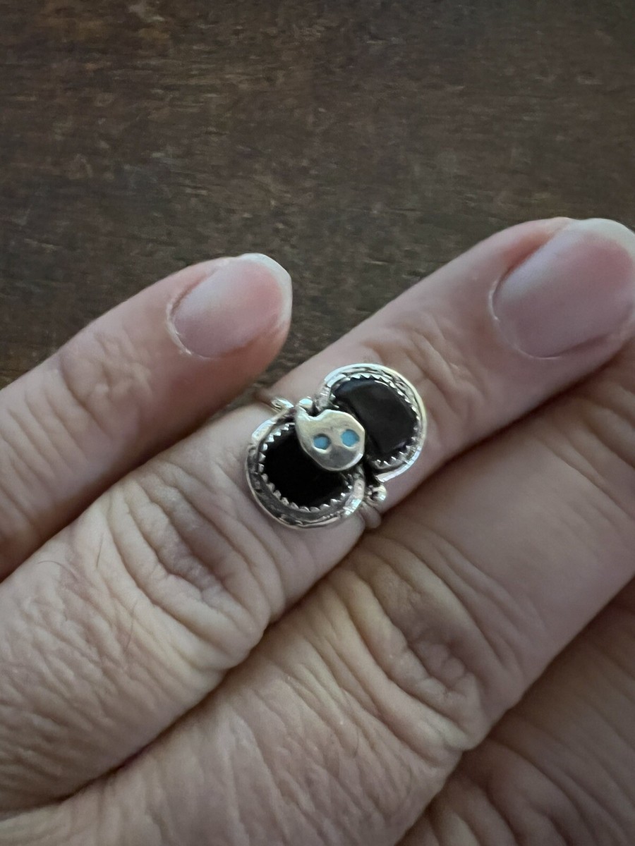 Effie Calavaza Zuni Effie C Black Onyx Snake Eyes Ring Size Effie Calavaza Zuni Effie C Black Onyx Snake Eyes Ring Size