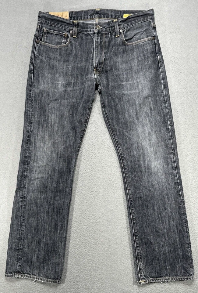 Gap Jeans 1969 Mens 33x30 Gray Low Straight American Grunge Goth Emo Dark Denim - Image 2 of 4
