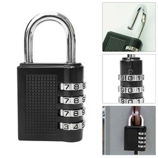 Acciaio Nero 4-Digit Combinazione Padlock Numero Sicurezza Palestra Blocco Borse