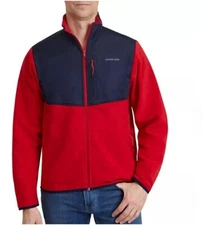Land's End Men's Full-Zip T200 Midweight Fleece Jacket - New - Rich Red - Large