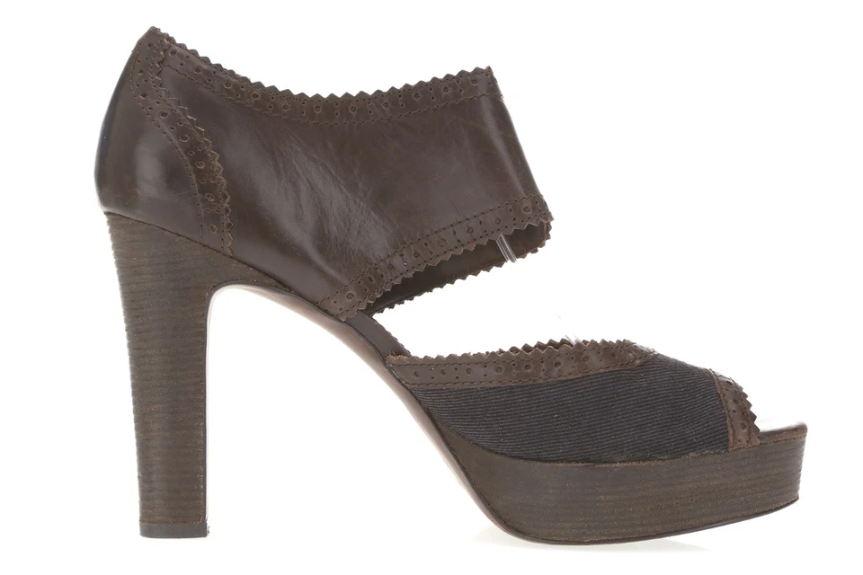 Womens Halogen 205044 brown leather open toe Cuff platform Sandals sz 10 M - Image 3 of 4