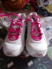 Women's Nike White Trainers, Leather, Pink Laces, Size 5