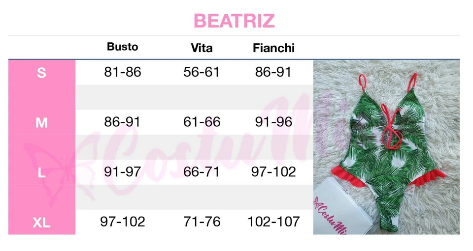 Costume da bagno donna intero monokini verde a triangolo con volant brasiliana - Immagine 4 di 4