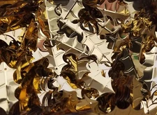 100 pcs VTG Holly Leaf Sequins 25mm 1" Metallic Gold Sewing Christmas Crafts