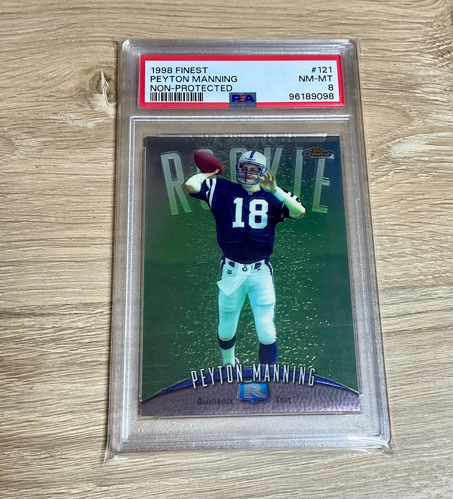1998 FINEST #121 PEYTON MANNING RC COLTS HOF PSA 8 Fresh grade🔥
