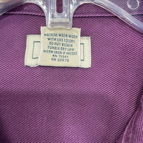 Vtg L.L. Bean Maroon Button Front Twill Shirt Cotton Tencel Size M Medium Pocket - Picture 10 of 17