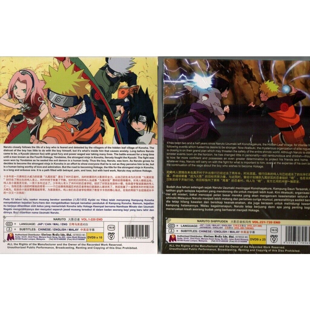 DVD Anime Naruto Shippuden Complete 1-720 Eps. Tv Series English  Dubbed/Subtitle