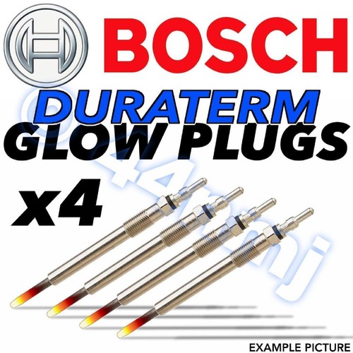 4x BOSCH Duraterm Diesel Glow Plugs VW TRANSPORTER T5 1.9 BRS, BRR Eng. 06> Picture 1 of 1