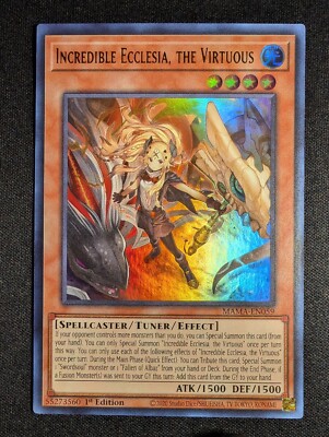 Incredible Ecclesia, The Virtuous - Ultra Rare MAMA-EN059 1st Edition Yu-Gi-Oh! Card (Near Mint)