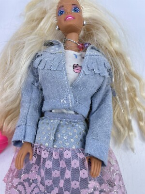 Poupée Barbie Mattel 1380 Modespass Promenade, robe bleue, chaussures bleues pailletées, neuves dans la boîte, 1988