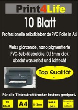 Folie Selbstklebend Weiss Hochglanz InkJet DIN A4 10 St. Stark Outdoor HQ