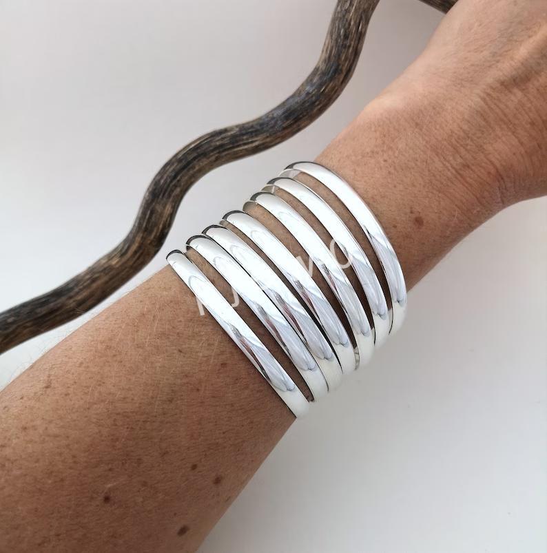Set of bangles, 925 Silver bangles, Traditional Mexican