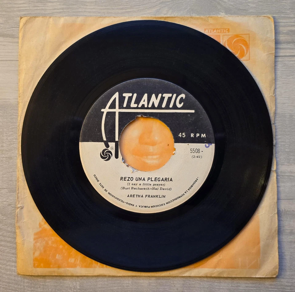 Aretha Franklin – I Say a Little Prayer 45 – 1969 Chile PS MEGARARE Soul - Image 2 of 2