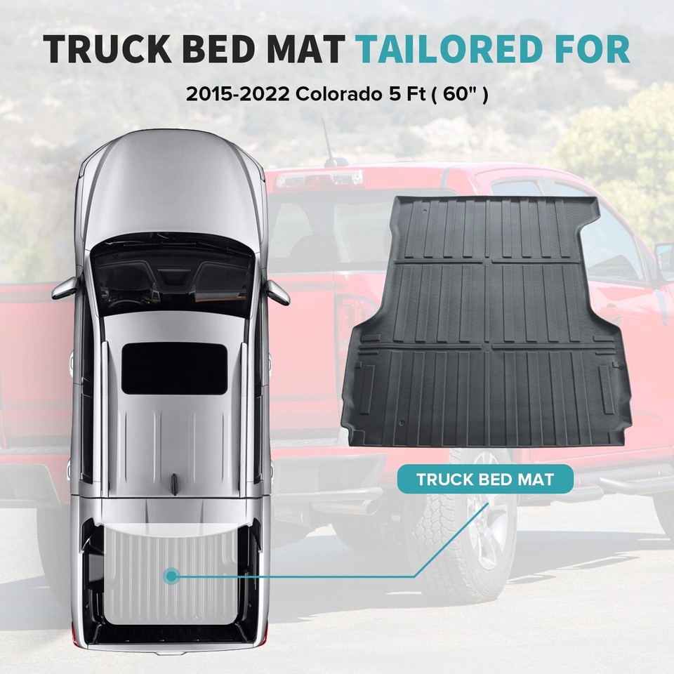 Truck Bed Mat For GMC Canyon Chevy Colorado 20152024 5Ft Short Bed