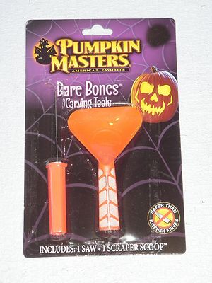 PUMPKIN MASTERS BARE BONES CARVING Tools NIP,Saw,Scraper Scoop,Halloween Kit