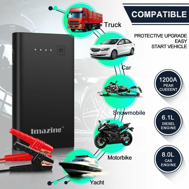 🔋⚡Heavy Duty Truck Battery Booster Pack Jump Starter Box Portable 2500