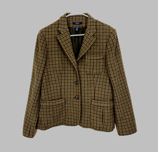 Chaps Womens Size 12 Wool Blazer Jacket Coat Dark Academia Classic