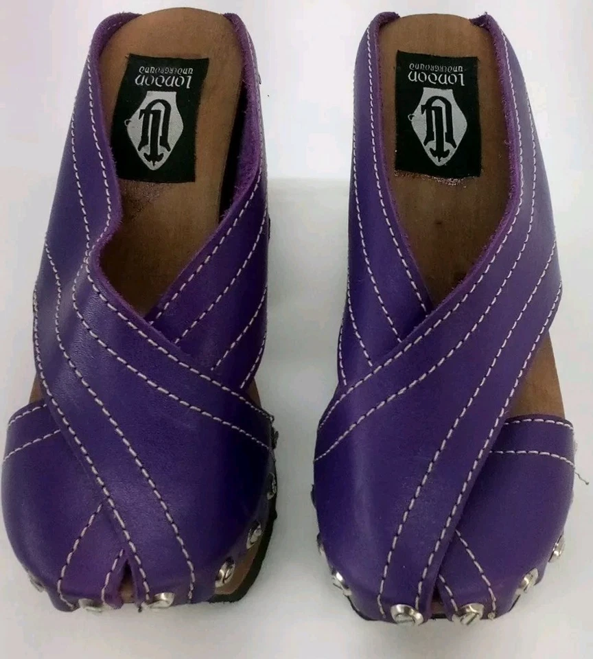 Zapatos de plataforma London Underground Colleen de colección púrpura talla 7 Y2k Core Club equipo Foto 3 de 4