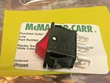 Illuminated Two-Position Rocker Switch, Lights up when the power is switched on.