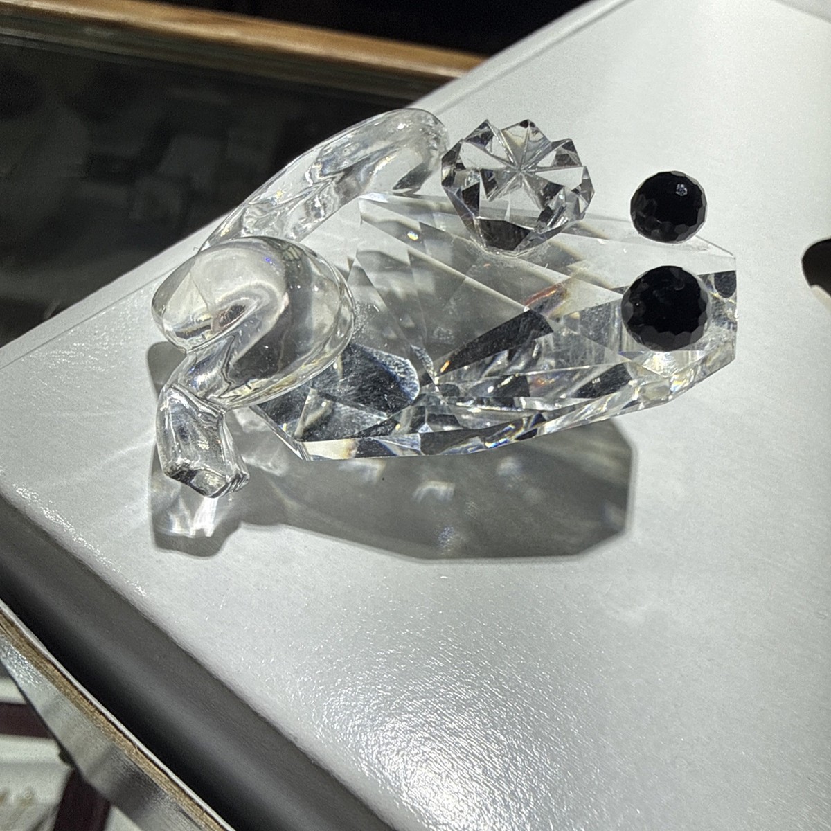 Vintage Swarovski Clear Crystal Black Eyes Frog Figurine | eBay