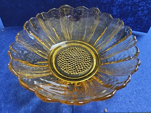 Vtg Anchor Hocking Sunflower Bowl 6.5” Golden Harvest Country Estate 1960’s