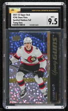 2021-22 Upper Deck Young Guns Shane Pinto #246 Speckled Rainbow Foil RC CSG 9.5