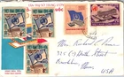 VIETNAM POSTAL CACHET FDC AIRMAIL COVER MULT FRANKING TO USA & POSTMARK