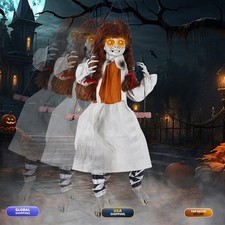 Prsildan Animatronic Halloween Decorations Outdoor Scary Ghost Girl Decor