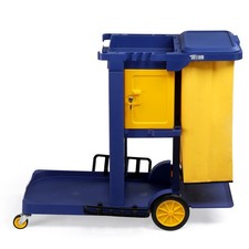 New Cleaning Trolley w/ lock & doorJanitorial Storage Cart with Organizer Bin