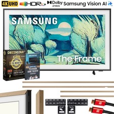 Samsung 50" The Frame QLED 4K AI Smart TV 2025 w/ Teak Bezel  Protection Bundle