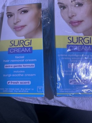 2 Surgi CREAM Bleach FacIAL HAIR REMOVAL  Cream Extra Gentle 2oz TOTAL DCLOB3