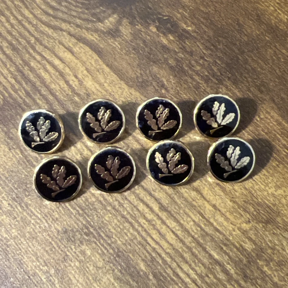 Blazer de repuesto Holland & Sherry botones de caña dorado azul marino esmalte hoja de roble Foto 4 de 4