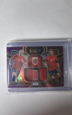 Erling Haaland, Martin Odegaard 2023-24 Panini Select FIFA - Purple Prizm /49