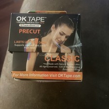 OK TAPE Kinesiology Tape 10  Precut 20 Strips, Cotton Elastic Green Sports Tape