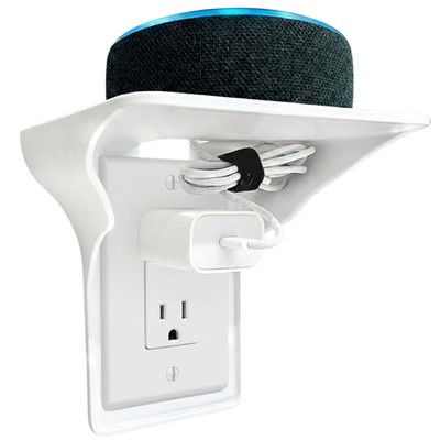 Power Perch Outlet Shelf Organizer for Alexa Echo Dot, HomePod Mini Speakers,...