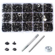 70 Sets 15mm 5/8" Heavy Duty Snap Fasteners Kit Metal Snaps for Leather Craft...
