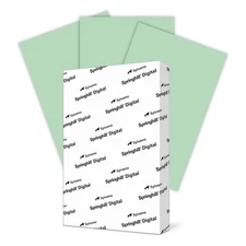 Springhill 11” x 17” Green Colored Cardstock Paper, 67lb Vellum Bristol, 147gsm,