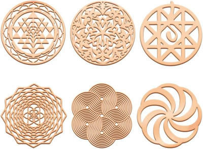Flower of Life Sacred Geometry Metal Stickers (Set of 6 Pieces)