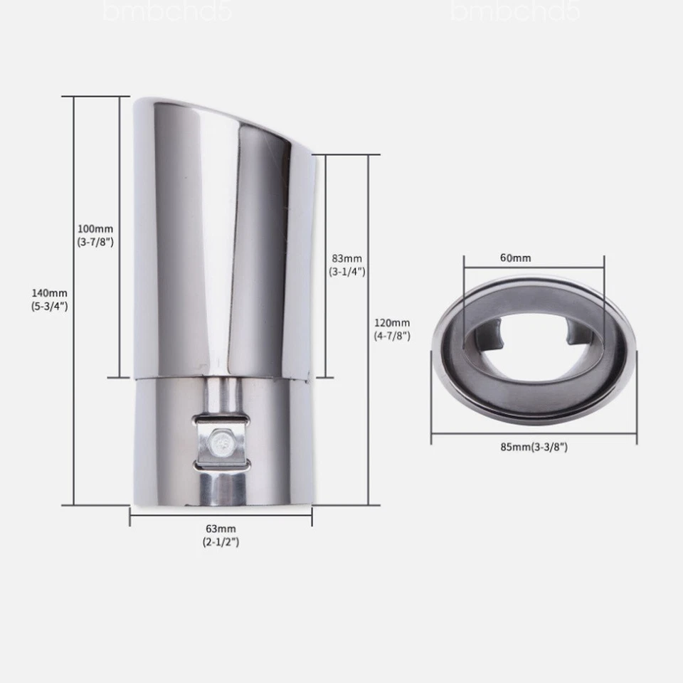 2X For Volvo S40 S60 S70 S80 Exhaust Pipe Rear Tail Muffler Stainless Steel Tip Foto 2 de 4