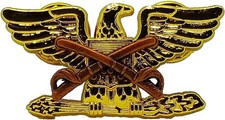 Cavalry Colonel Rank Officer Insignia Sabers Badge Hat GOLD Pin US Army Cav