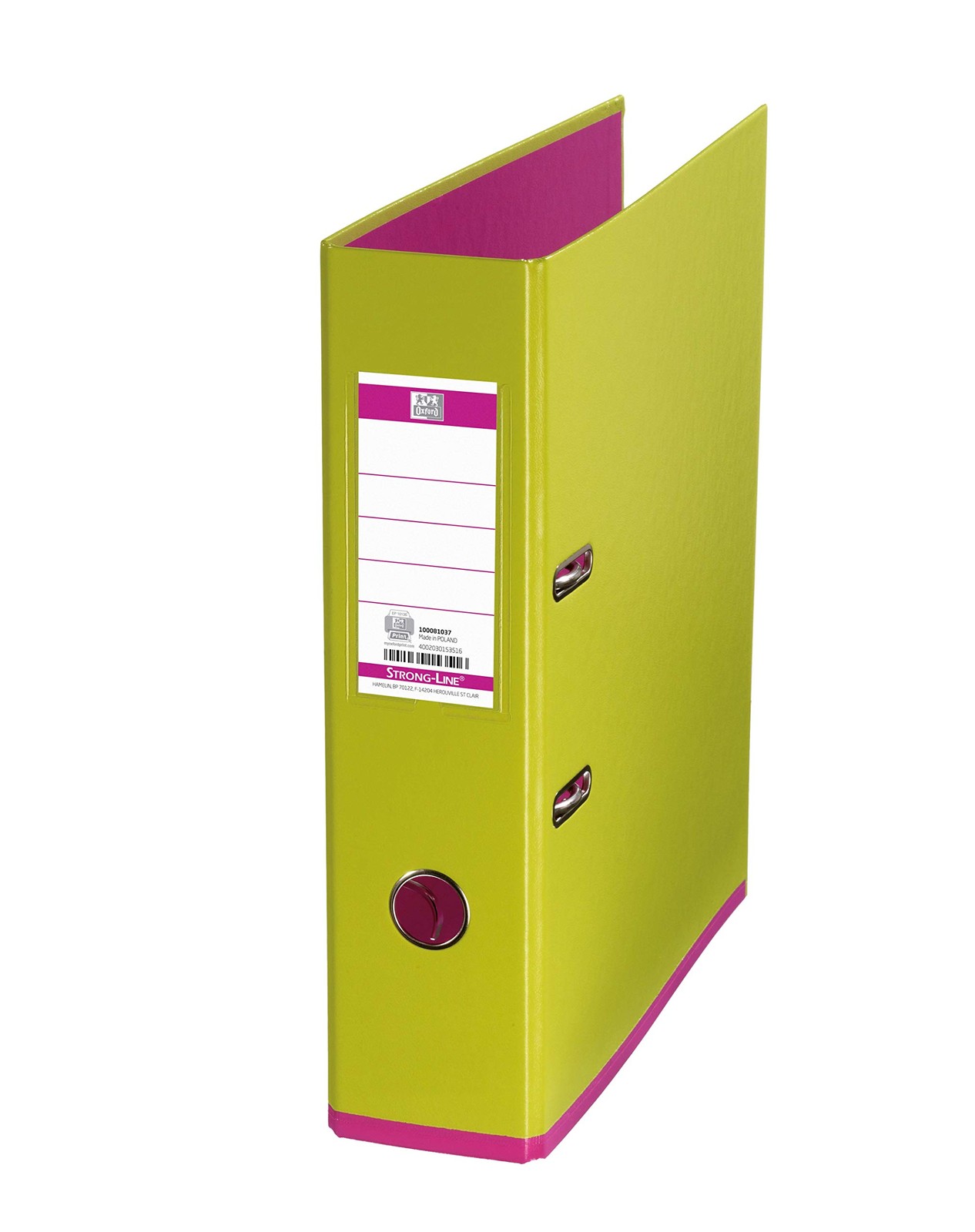 Elba Strongline MyColour Lime Green and Fuschia Pink 80mm A4 Lever Arch Polyprop 4490₽
