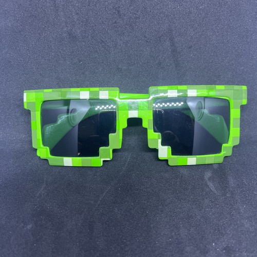 Green Pixelated Sunglasses Video Game Style Novelty Costume Glasses