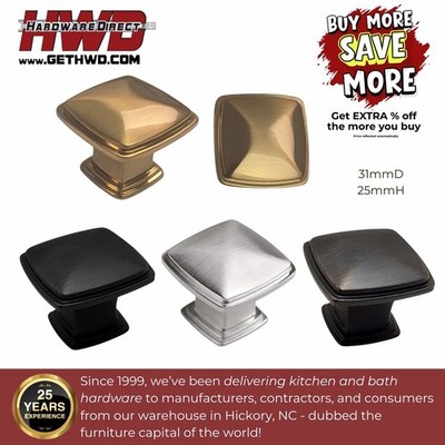 Cabinet Pulls Knobs Handles Kitchen Modern Square Nickel Black Champagne Bronze