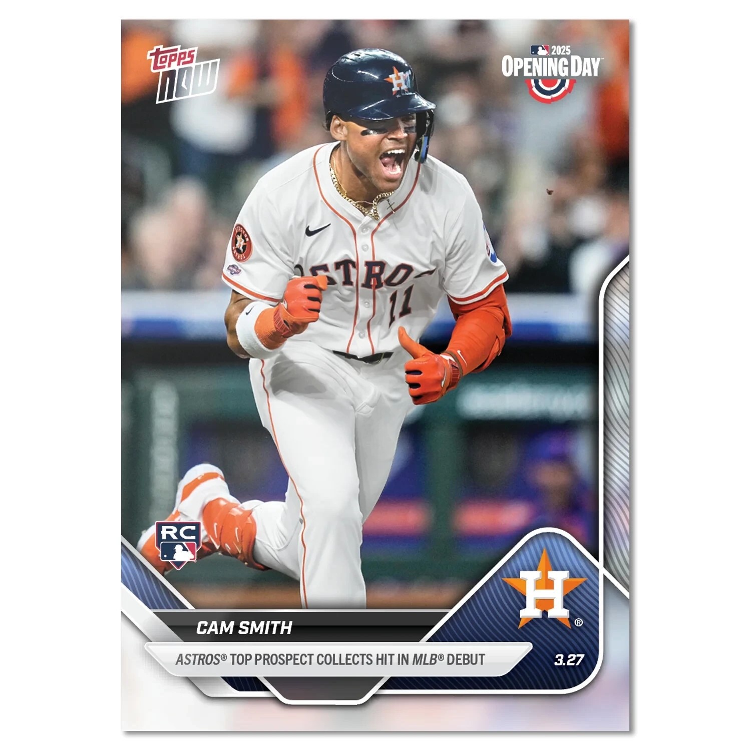 2025 MLB Topps NOW 9 CAM SMITH HOUSTON ASTROS ROOKIE MLB DEBUT - QTY