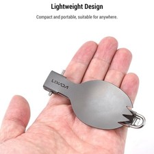 Camping Spoon Fork Combo Ti Salad Compact Camping Utensils Stainless Steel Ti